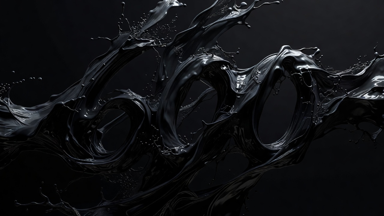 Black abstract viscous fluid dynamic representation