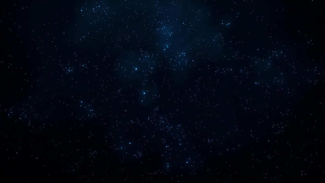 Dark deep ocean abstract with blue luminescent specks